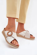 Sandales femmes design mules ouvert corde tressée cuir artificiel boucle bois Inblu style élégant confortable été 2023