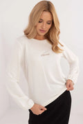 Chemisier Relevance pour femme en micro modal blanc manches longues col rond style minimaliste embroidery MIMMIN