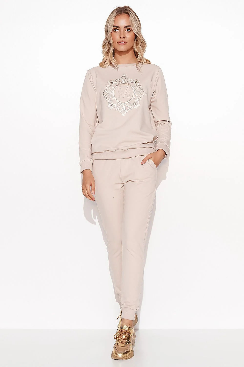 Ensemble Makadamia femme sweatshirt jogging coordonné maille confortable style décontracté moderne