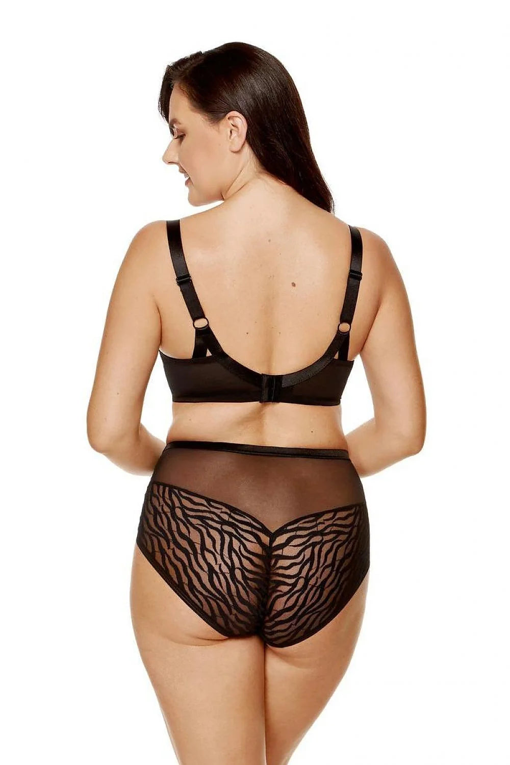 Ensemble de lingerie féminine soutien-gorge sans armature dentelle noire tulle高腰 culotte femme mode intemporelle élégance sexy