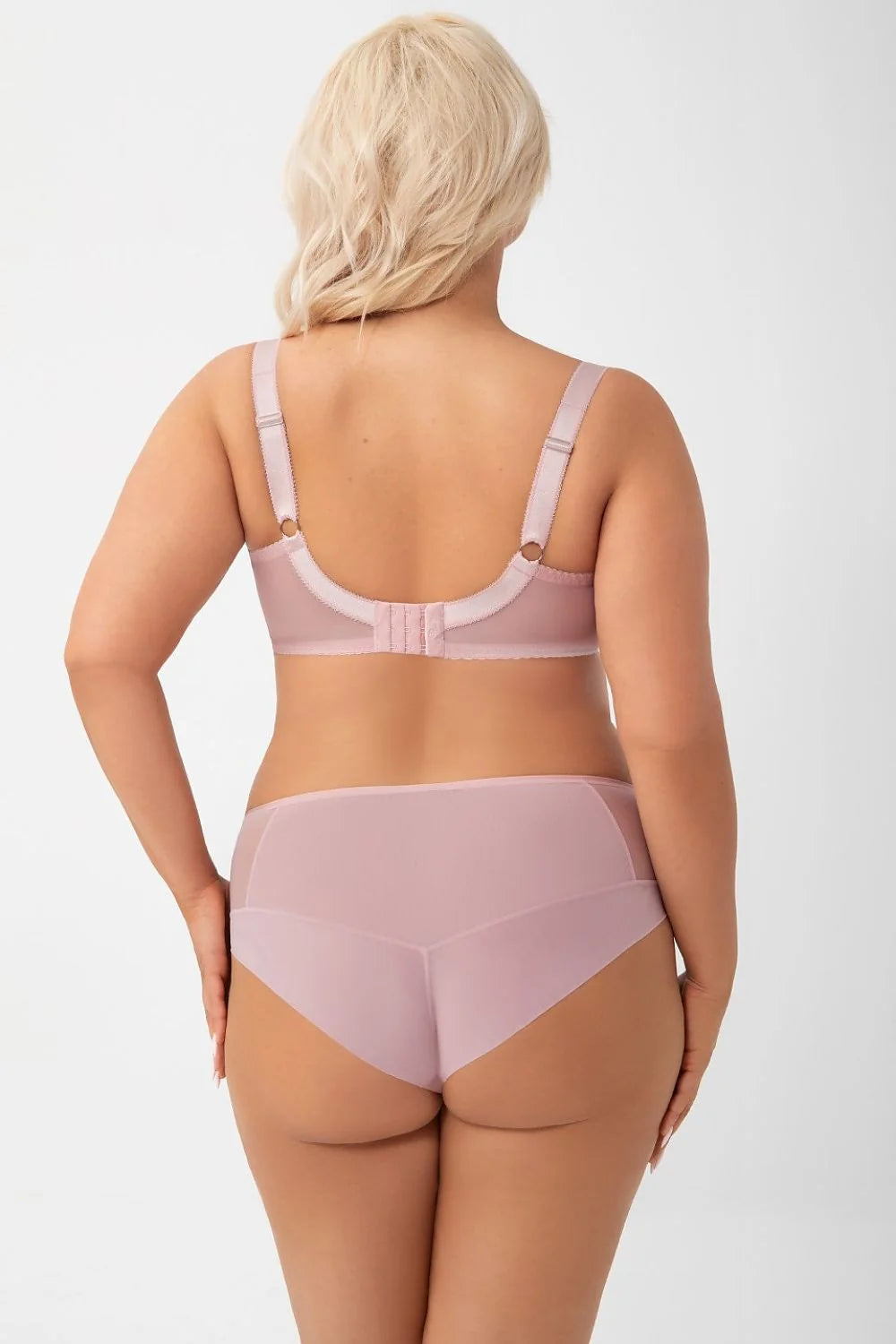 culotte taille haute rose poudrée tulle dentelle brodée double dos microfibre opaque coton doublure élastique plat galbante confortable