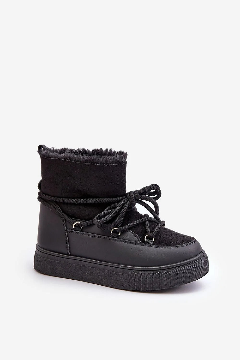 Bottes de neige Step in style pour femmes, mode hivernale, design décontracté, fourrure intérieure, semelle épaisse, confort maximal, couleur noire, tendance 2023