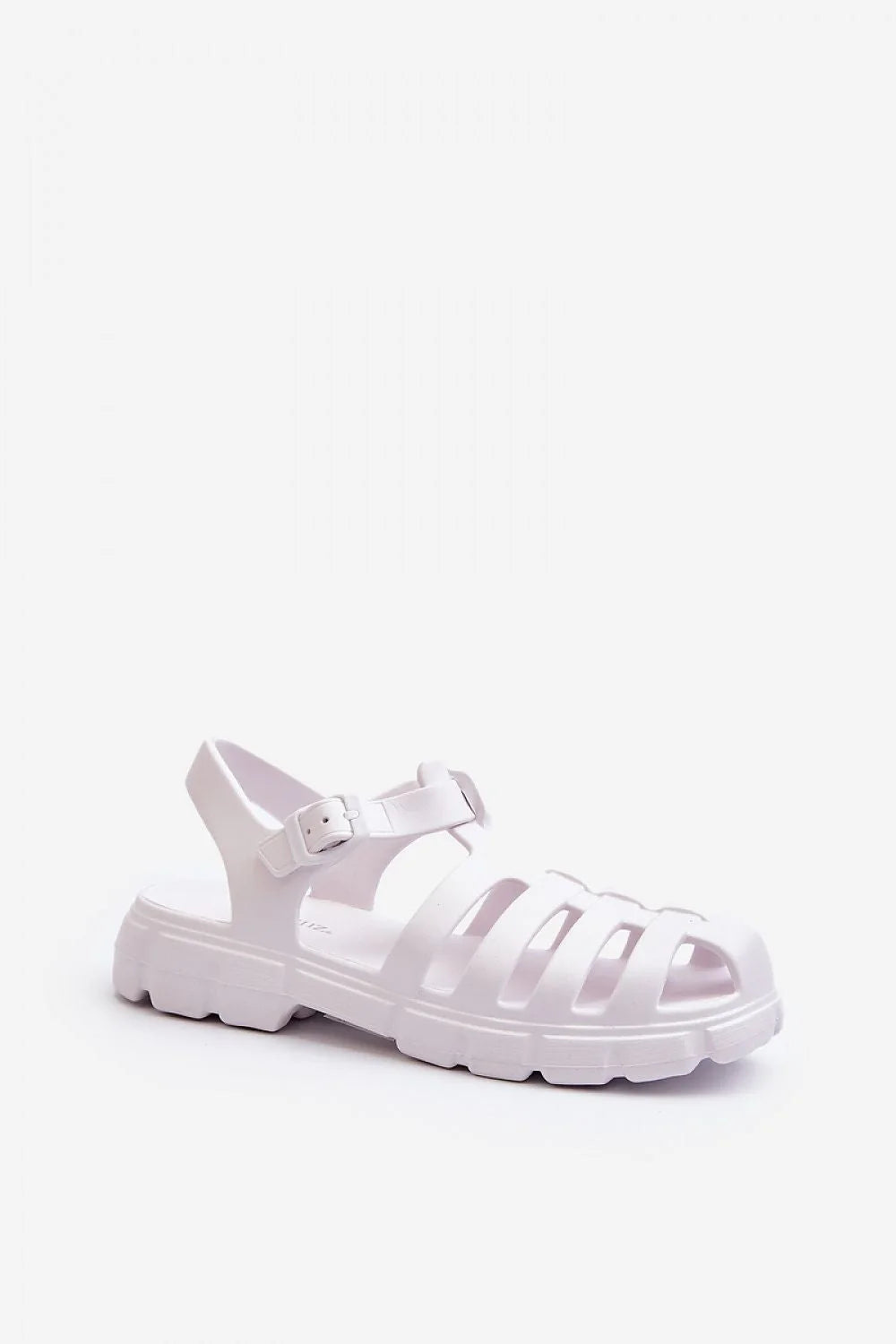 sandales femme mousse blanches confortables légères semelle crantée antidérapantes plateforme compensée brides multiples réglables boucle respirantes