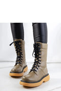 Bottes pour femmes design moderne robuste inspiration militaire style rock rangers Redel cuir écologique semelle épaisse non doublée usage urbain quotidien