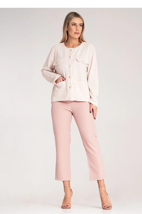 Blazer femme style Chanel tissu texturé coton 55 polyester 45 taille ajustable blazer femelle occasionnels semi-formelles