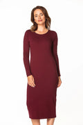 Robe de jour Tessita style épuré coupe ajustée manches longues en coton polyester femme élégance
