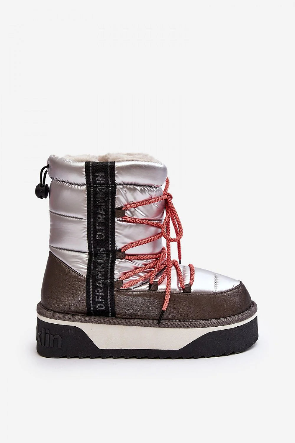 Bottes de neige Step in style pour femmes, design moderne audacieux, matériau végétalien imperméable, fourrure synthétique blanche, semelle antidérapante, hauteur 19 cm, style hivernal élégant