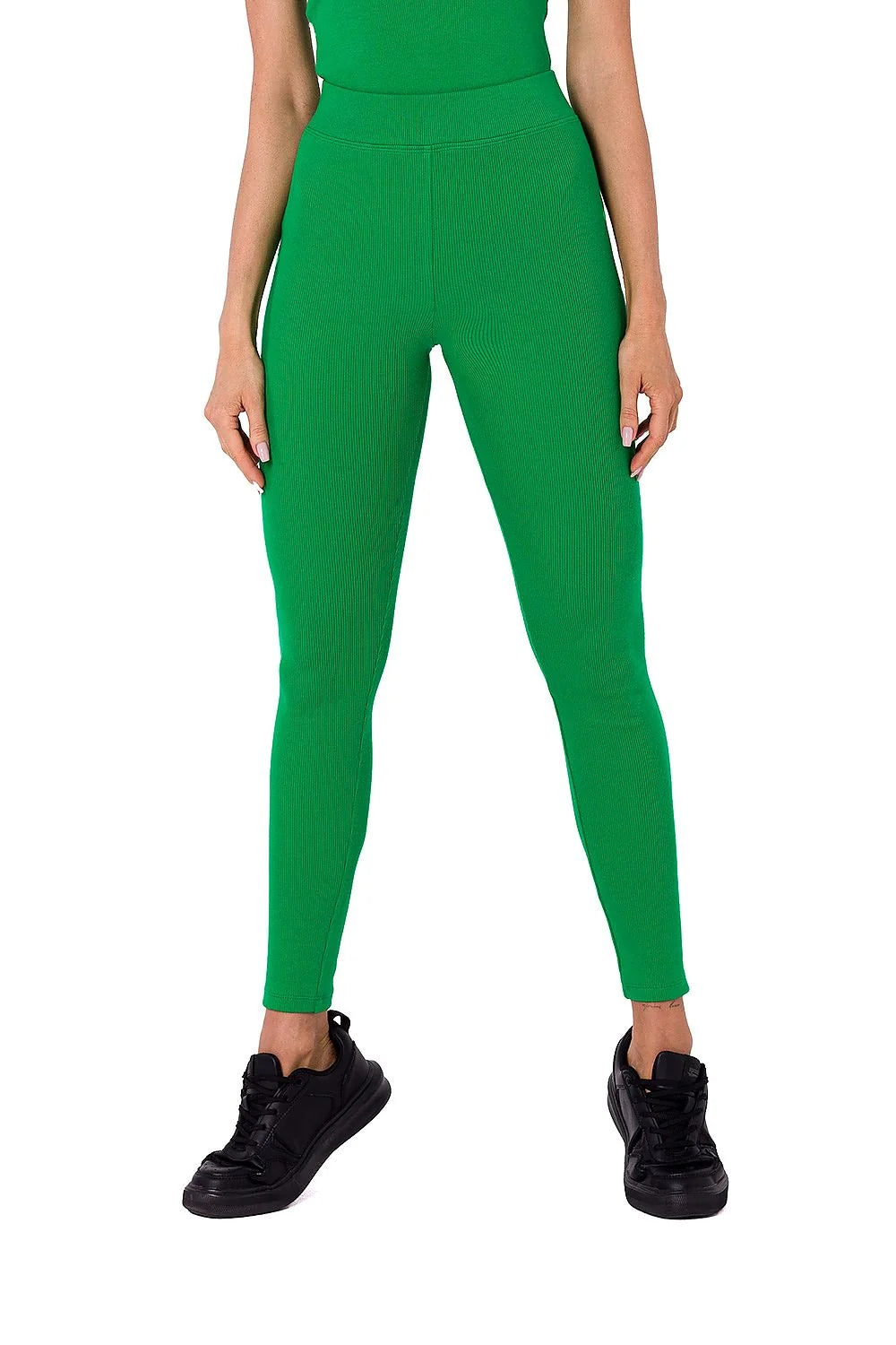 Leggings Moe pour femmes mode sport coupe ajustée elasthanne coton vert vif tendance basique yoga fitness