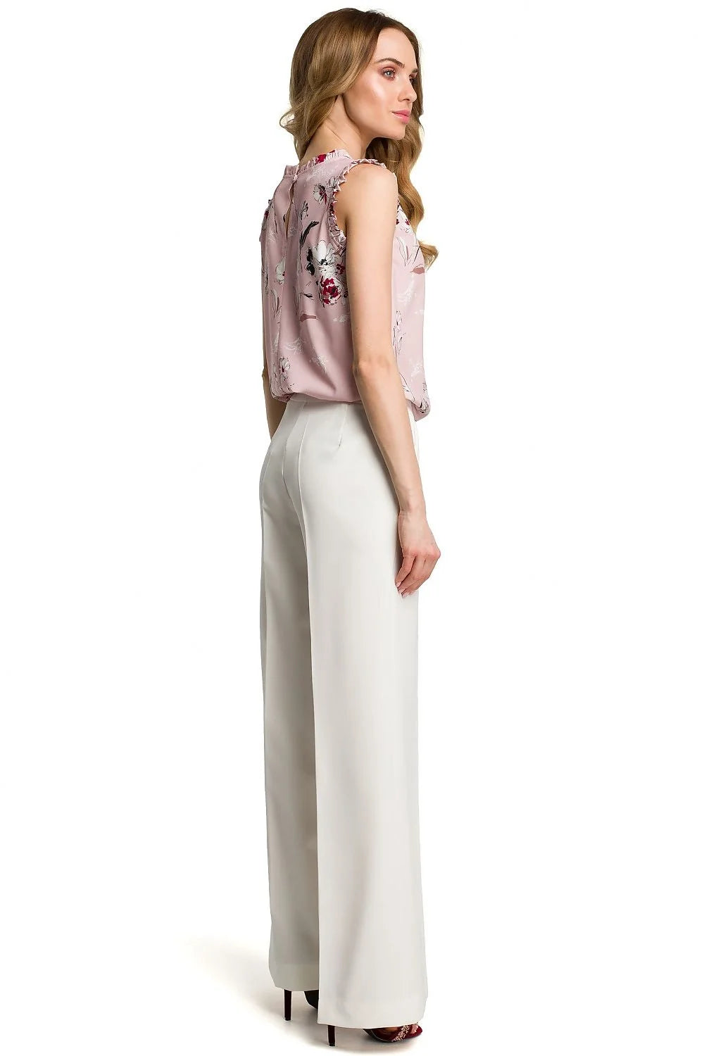 Pantalon large femme en matière fluide rouge élégant moderne pour tenues chics et confortables