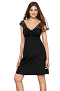 Chemise de nuit dentelle noire romantique élégante douce confort femme semi-formelle tailles S-XXL