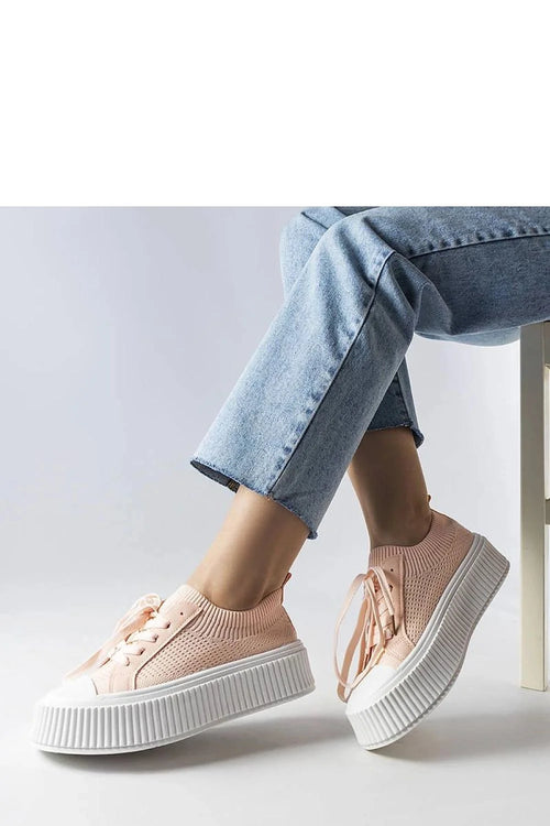 baskets Solea plateforme rose pastel maille respirante légère confortable sportives décontractées montantes semelle blanche épaisse crantée