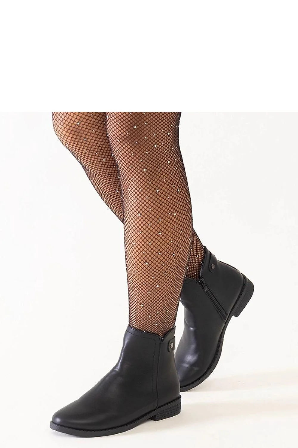 bottines noires cuir écologique Pereia talon plat doublées chaleur confort semelle antidérapante coutures renforcées fermeture éclair latérale bouton pression minimaliste