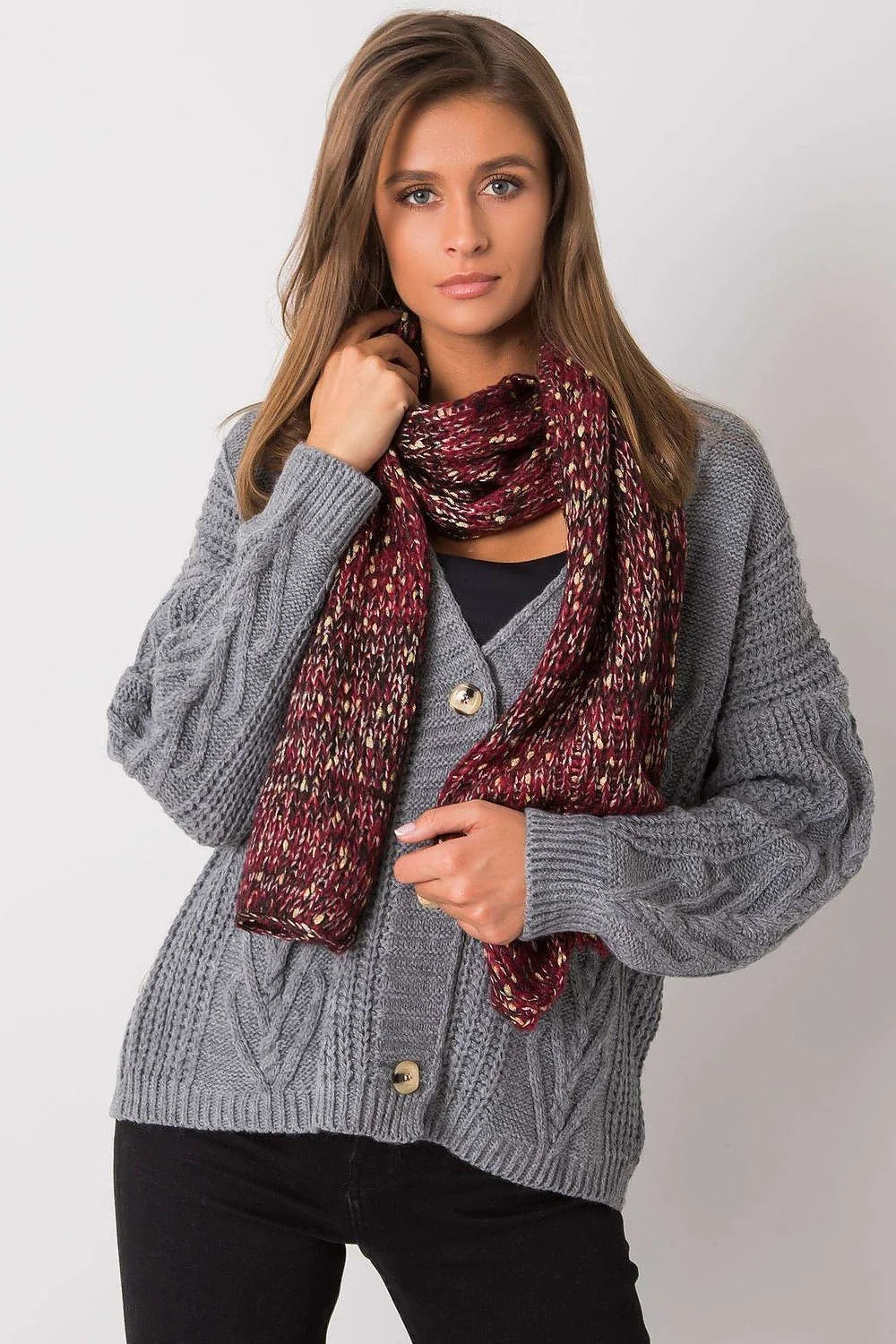 Écharpe châle tubulaire acrylique élégante torsadée chaude douce pour un hiver stylé et confortable