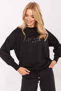 chemisier femme casual oversize col rond manches longues coupe droite molleton coton élasthanne doux clous strass logo cravate ajustable