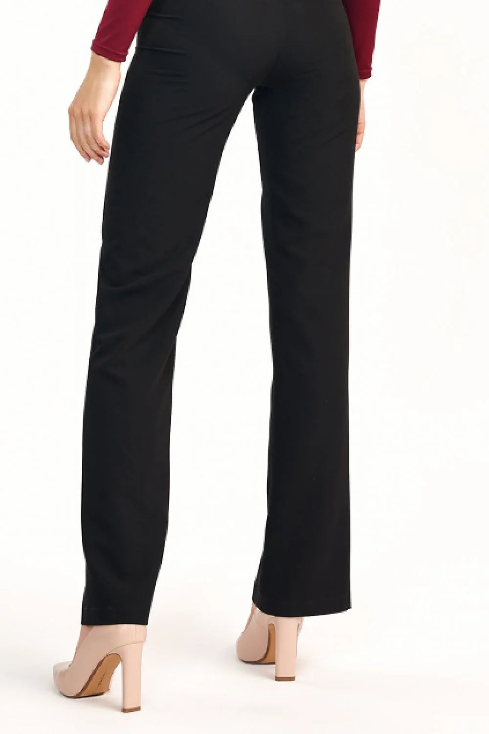 Pantalon femme taille haute rouge corail jambes larges chic élégant bureau confort tendance