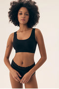 Set de lingerie pour femme élégant sans armature soutien-gorge culotte高 taille noire dentelle matière élastique confort ajustement parfait