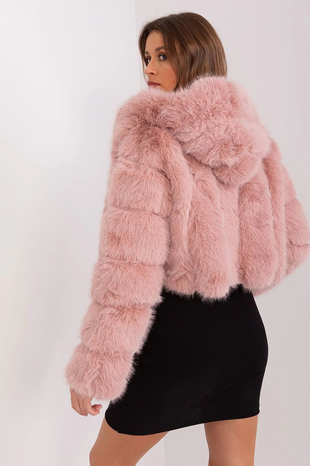 Veste en fausse fourrure rose pâle légère oversize pour femme, automne/hiver, soirée, travail