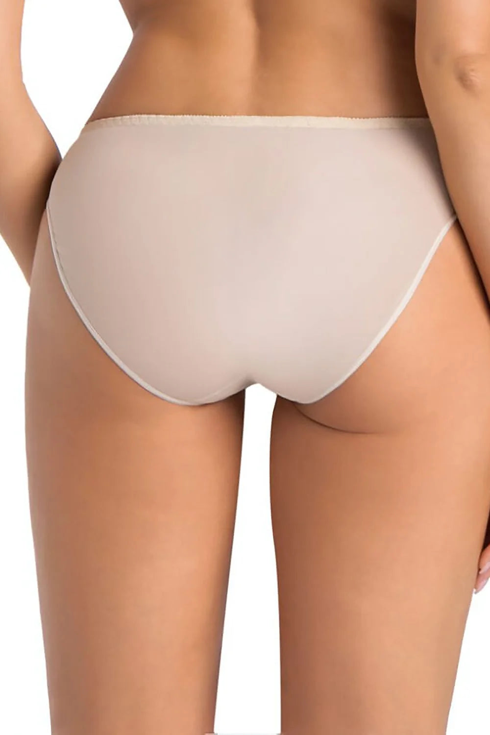 culotte taillehaute dentelle florale beige nude microfibre douce extensible galbante maintien confortable invisible couturesplates élastiquées couvrante lingerie élégante