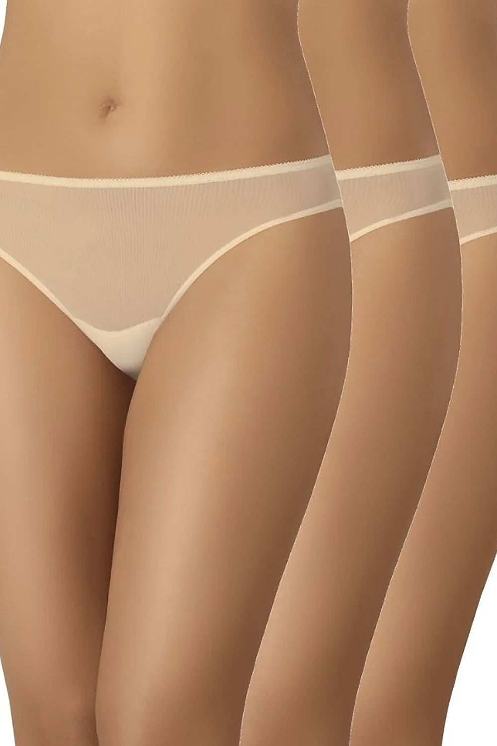 Ensemble de culottes transparentes pour femmes bikini taille basse microfibre beige sans couture 3 pièces XS à XL confort élégance quotidien occasion spéciale