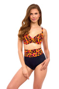 ensemble bikini audacieux Lupo Line balconnet armatures imprimé léopard jaune orange fuchsia bretelles réglables culotte taille haute noire sculptante stretch