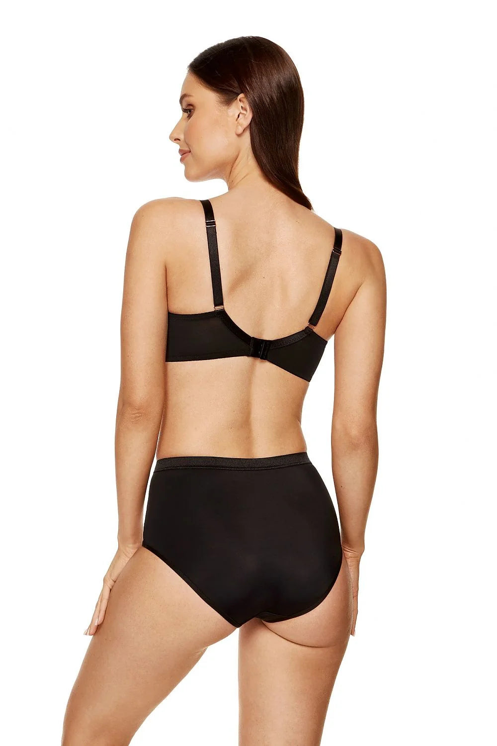 Culottes Gorteks taille haute élégantes dentelle florale noire et nude femme comfort style raffiné