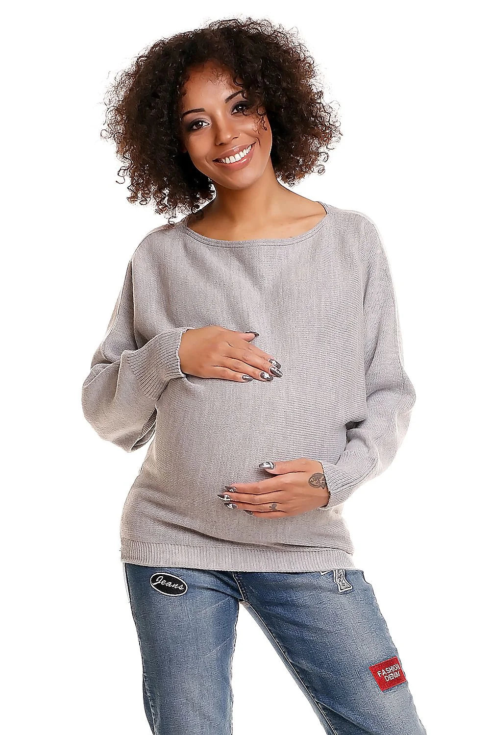 Chandail grossesse Pee Ka Boo, pull maternité oversize, coupe Kimono, manches longues, encolure bateau, tissu doux, 100% acrylique, confortable, élégant, mode maternité