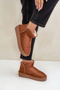 Bottines de neige pour femme en microfibre doublure fourrure blanche semelle caoutchouc épaisses style moderne bottines basses sur la cheville femmes urban outdoor