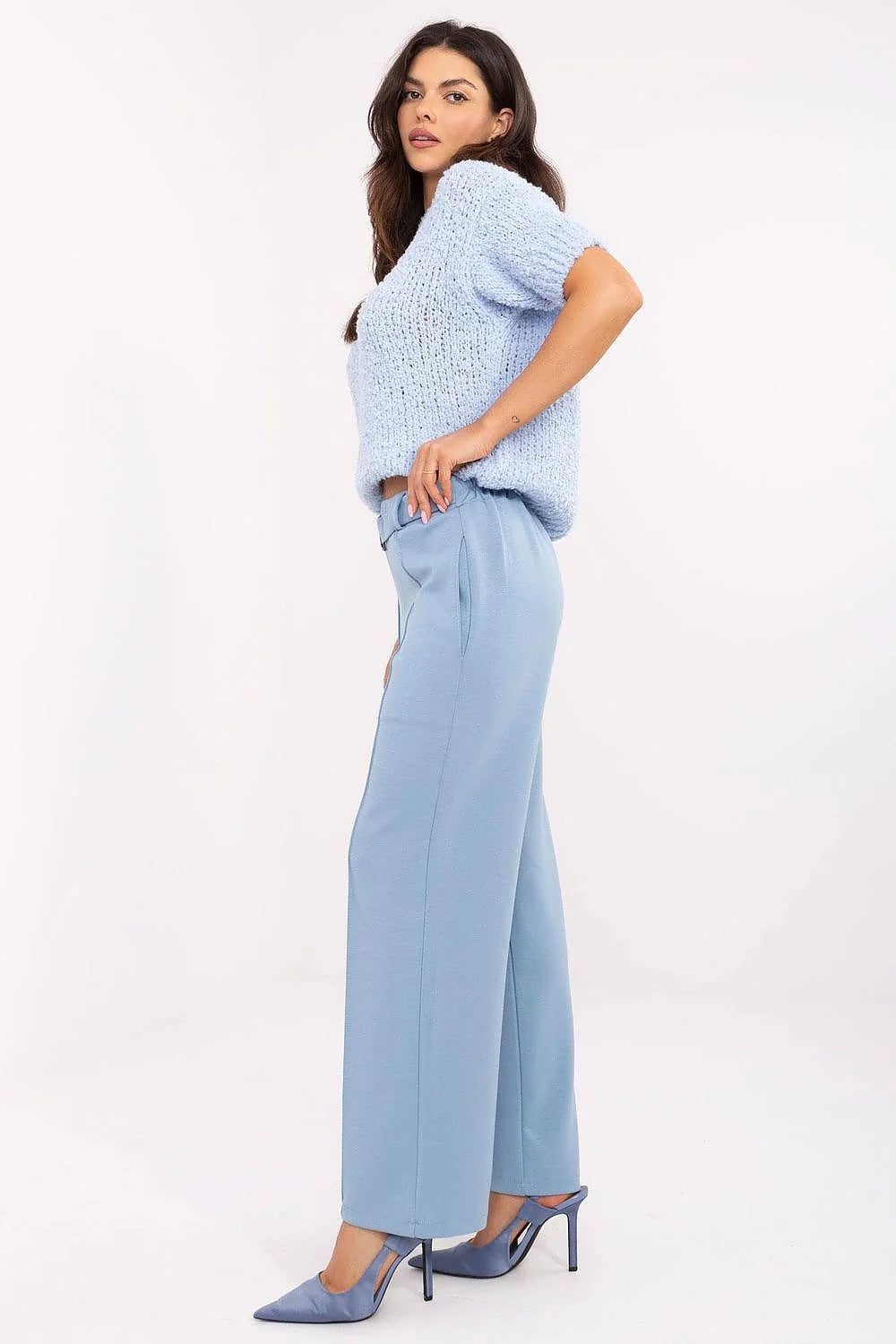 Set deux pièces pull pantalon survêtement Italy Moda confort élégance femmes coupe ample taille haute jambes larges tissu doux