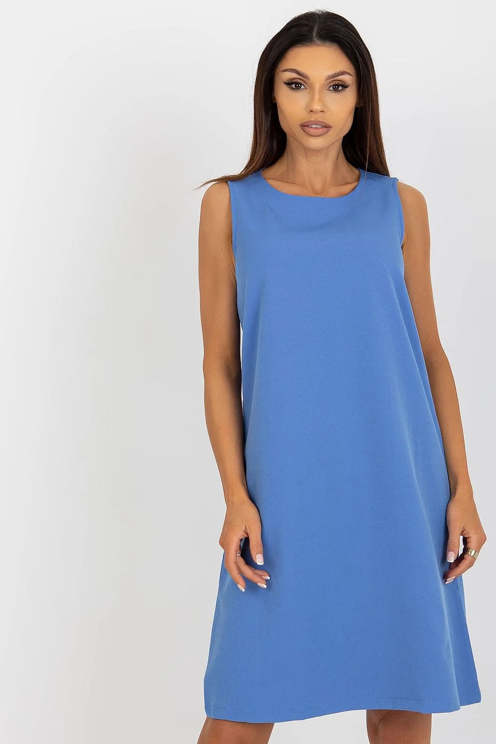 Robe de jour sans manches Och Bella en polyester, style moderne, couleur bleue, femme