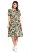 Robe camouflage coton décontractée élégante manches courtes urbain confortable tendance pour femme style unique