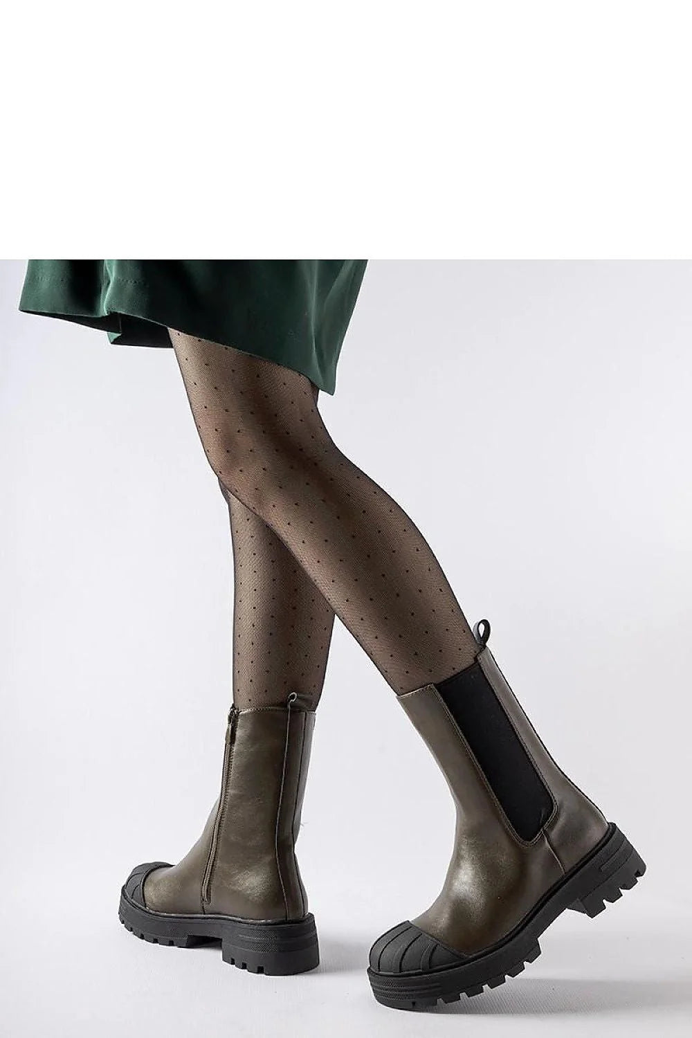 Bottes trappeur Solea brun foncé design moderne cuir semelle épaisse fermeture éclair latérale femme