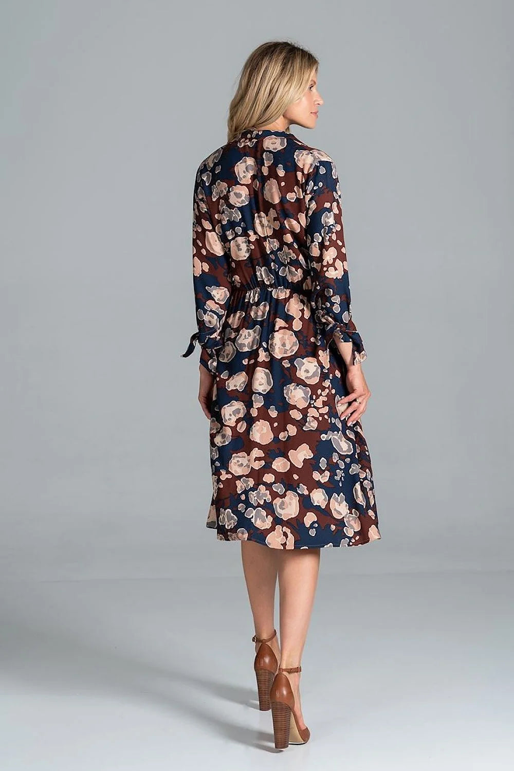Robe chemise viscose décontractée à carreaux manches longues ceinture ajustable élégante pour femme automne
