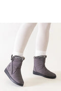 Bottes de neige grises pour femmes design moderne fourrure synthétique coupe ajustée semelle antidérapante hiver