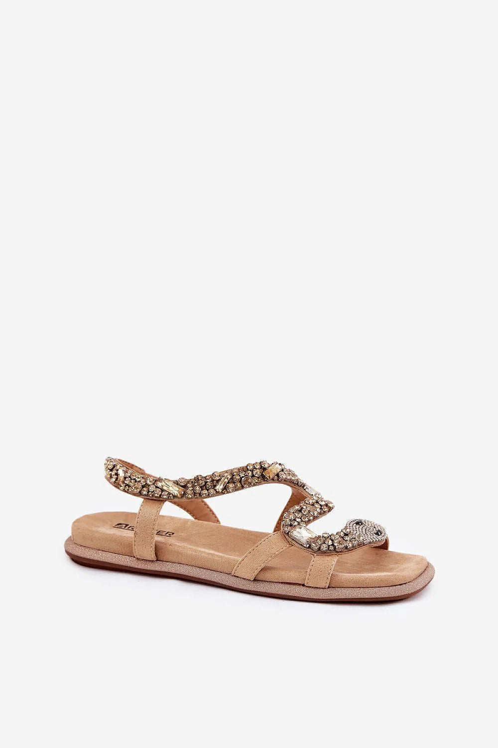Sandales pour femme élégantes en simili cuir avec strass et motif serpent, confortable, moderne, été, taille 36