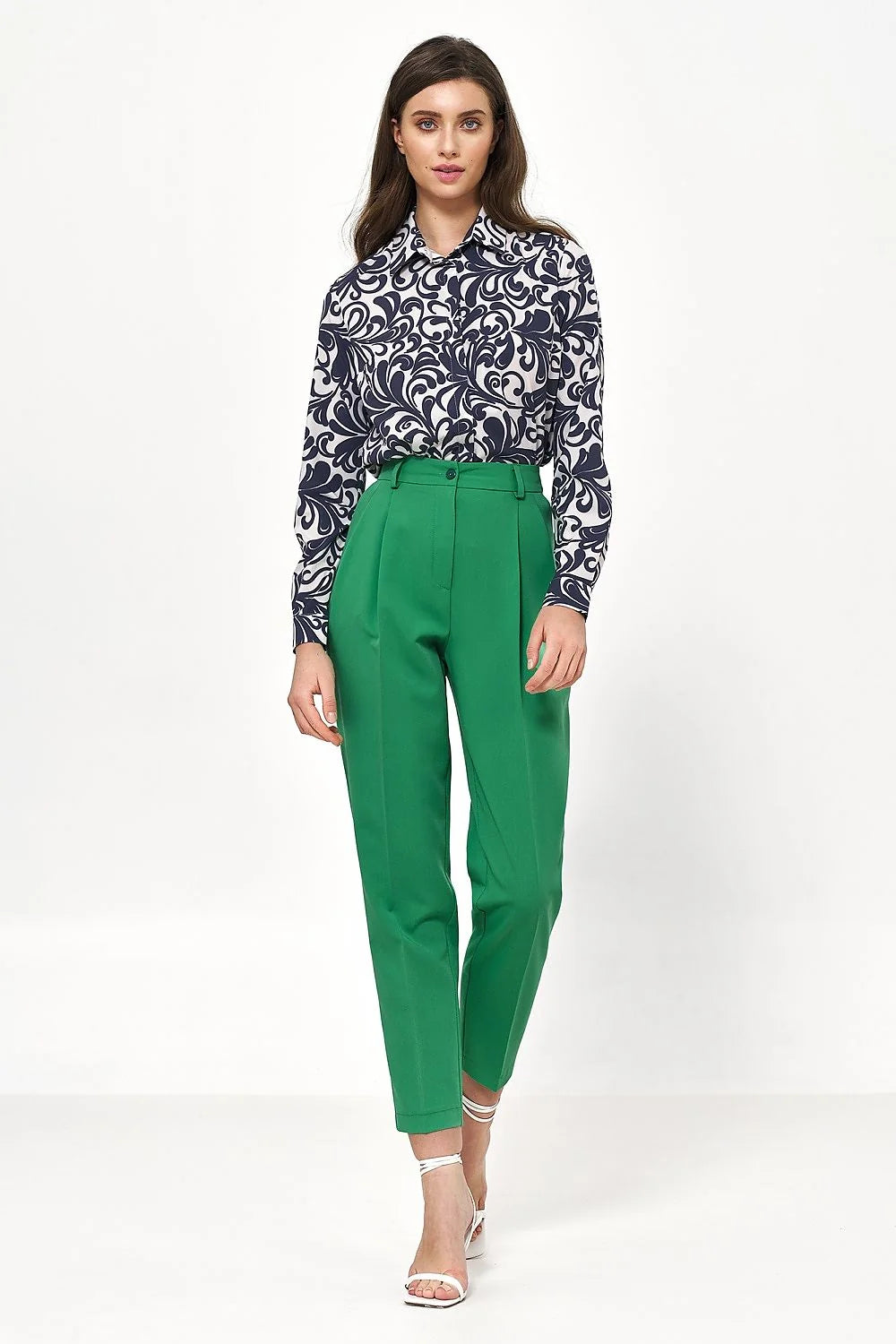 Pantalon femme Nife, ballon taille haute, viscose, poches latérales, style élégant, occasion professionnelle, tenue habillée