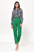 Pantalon femme Nife, ballon taille haute, viscose, poches latérales, style élégant, occasion professionnelle, tenue habillée
