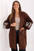 cardigan coatigan long femme oversize chocolat bouclette sherpa douce manches ballon côtelées poches plaquées brodée ouverte chaude automne décontractée