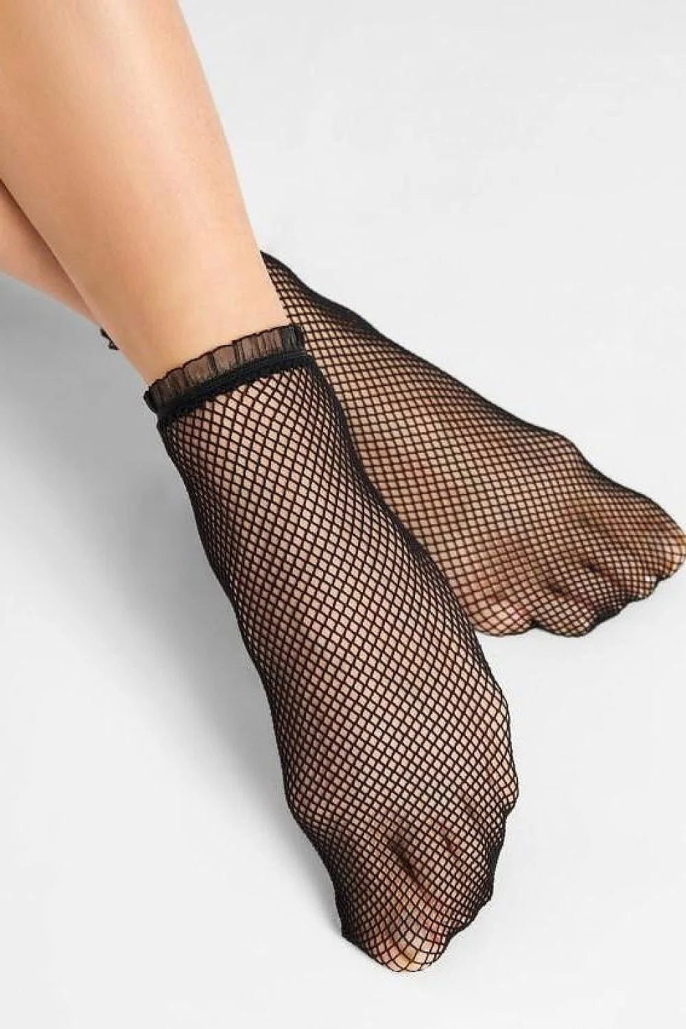 Chaussettes en résille noires courtes pour femmes, style sexy audacieux, coupe courte, bords élastiques, dentelle en organza, confort élasthanne polyamide
