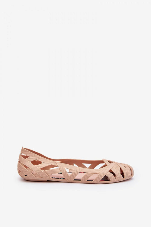 Ballerines femmes design moderne aéré ballerines ouvertes motifs entrecroisés couleur rose pâle confort maximal