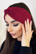 Bandeau pour femme élégant style moderne tissu côtelé couleur bordeaux élastique ajustement confortable finitions soignées Pologne
