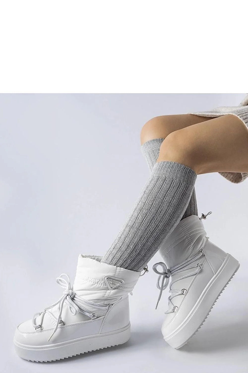 Bottes neige blanches synthétiques modernes isolantes plateforme épaisse hiver femmes confort style sportif extérieur