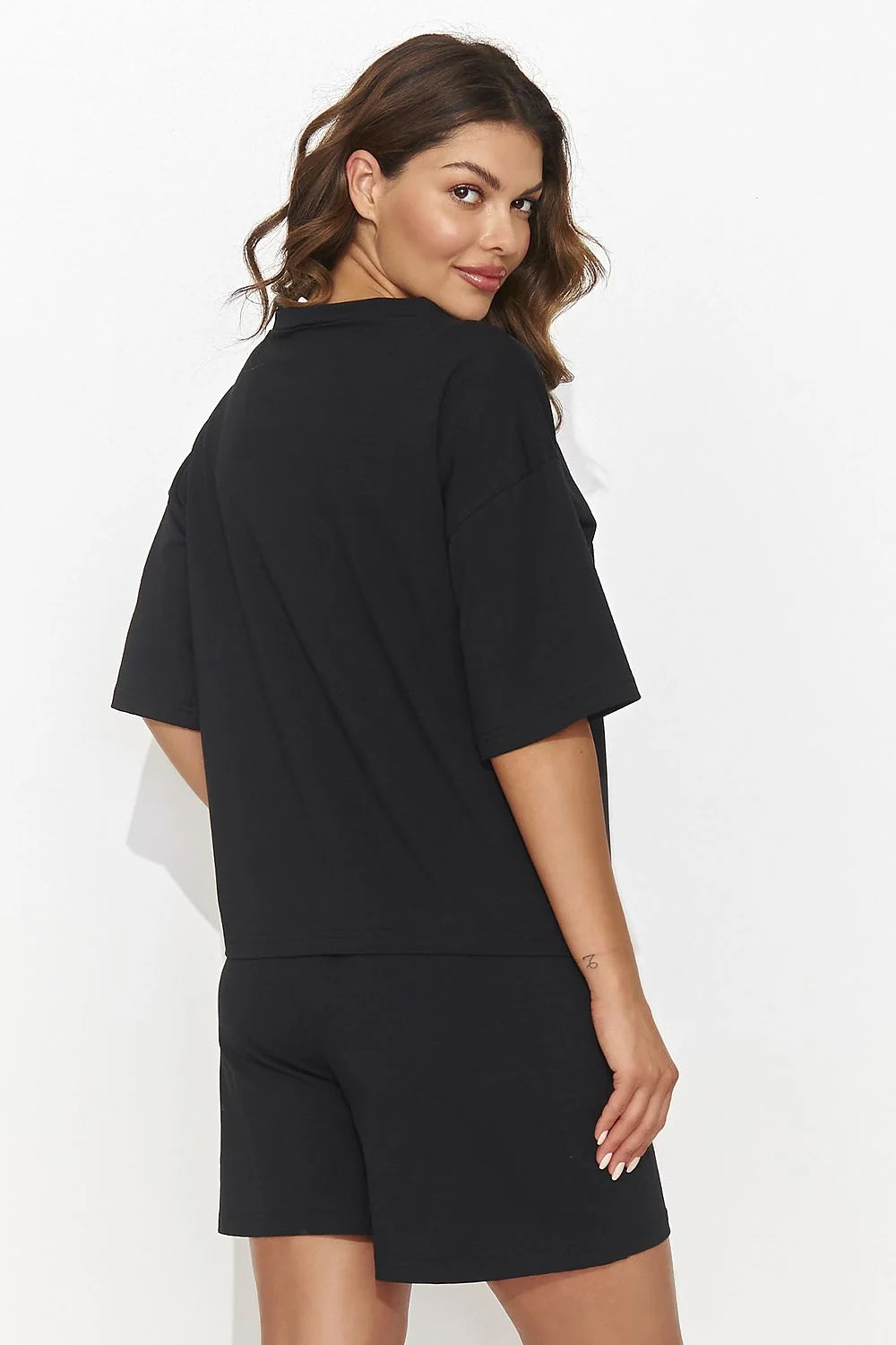 Ensemble féminin maille fine style décontracté haut ample short élastique confortable vêtements polyvalents femmes