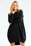 Robe de jour Infinite You ample manches longues poches latérales coton polyester élégance confort taille ajustable longueur midi femme