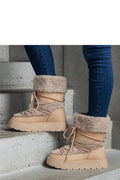 Bottes de neige Solea design moderne chaud et confortable couleur beige fourrure Istiss semelle caoutchouc femmes