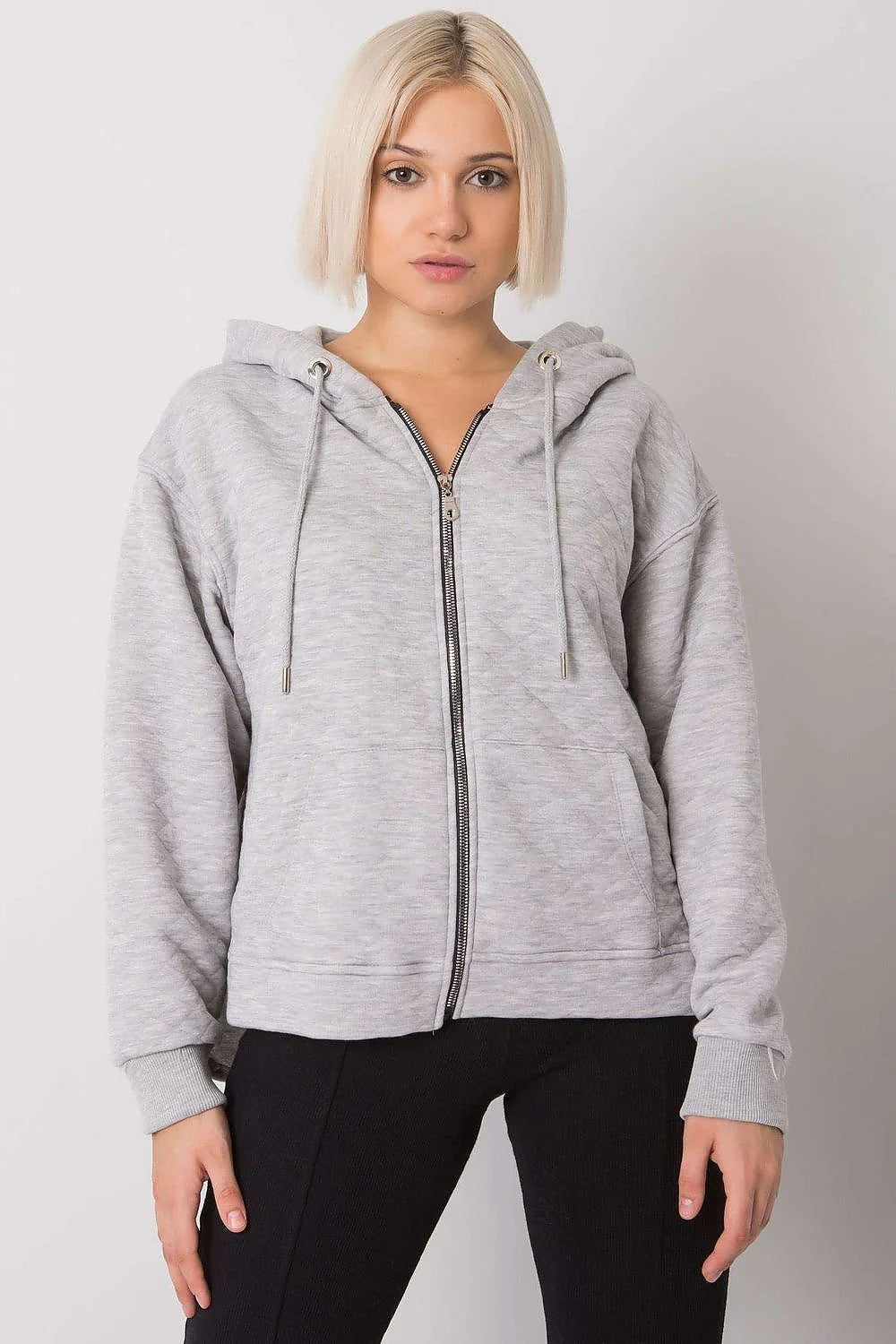 Sweat à capuche matelassé coton vert kaki style décontracté confort chic pour femmes urbaines
