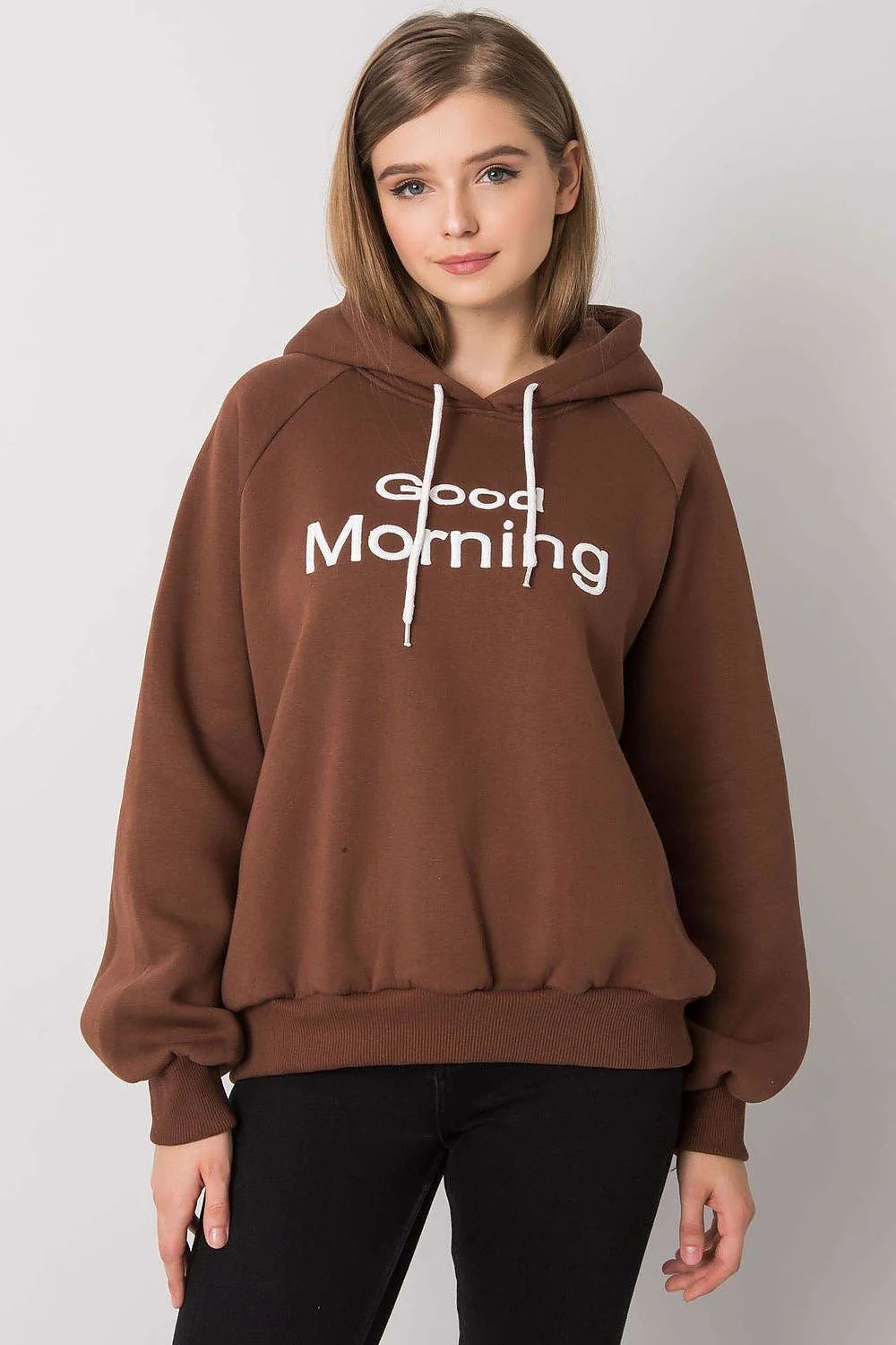 Sweatshirt femme oversize coton polyester bleu vif urbain moderne confortable manches longues GRL PWR