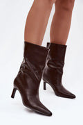 bottines talon aiguille élancé tige lâche bout pointu féminin stylé tendance chic glamour ajusté confortable cuir synthétique semelle tissu
