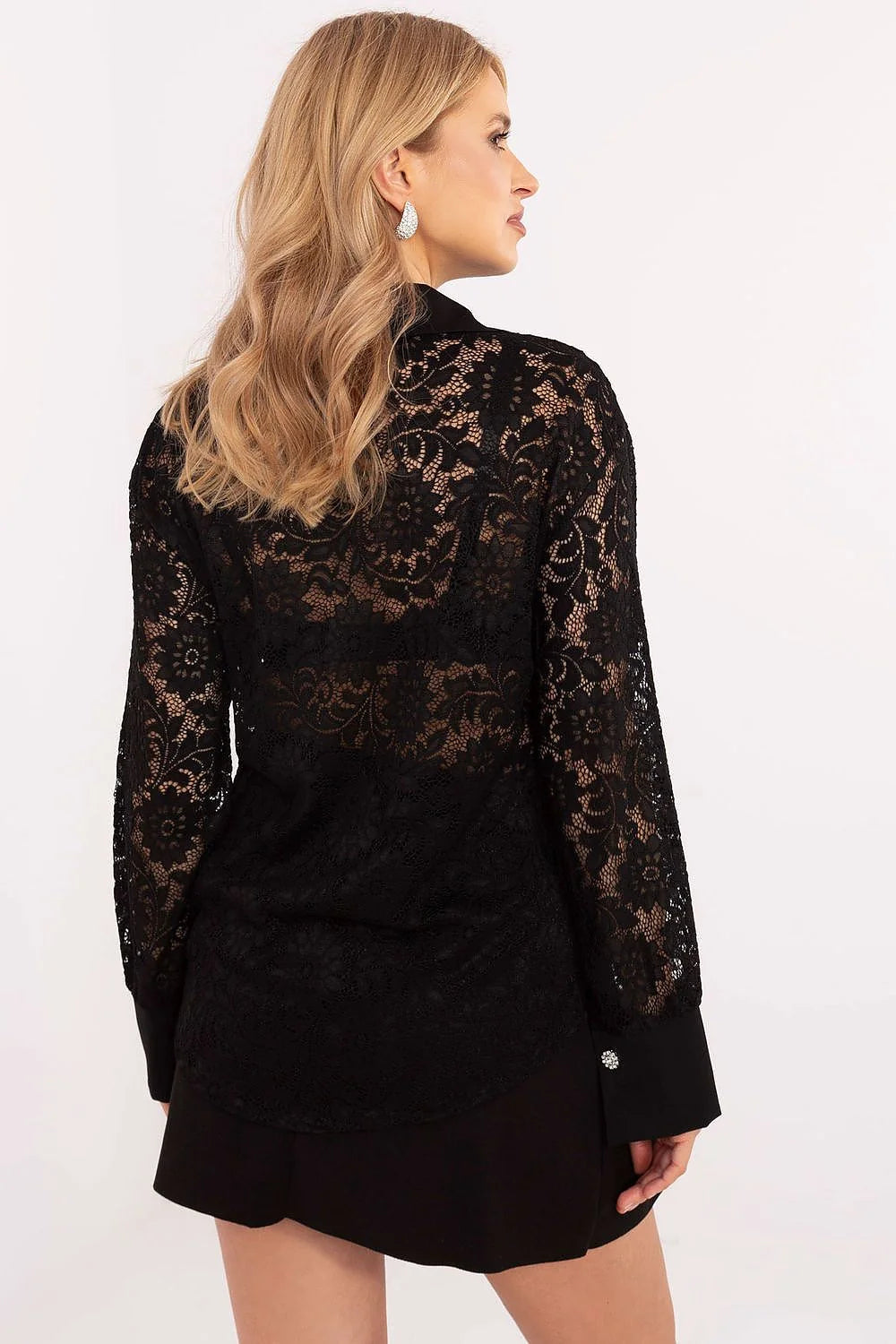 Ensemble élégant pour femmes haut dentelle noire jupe plissée robe soirée occasion spéciale mode sophistiquée
