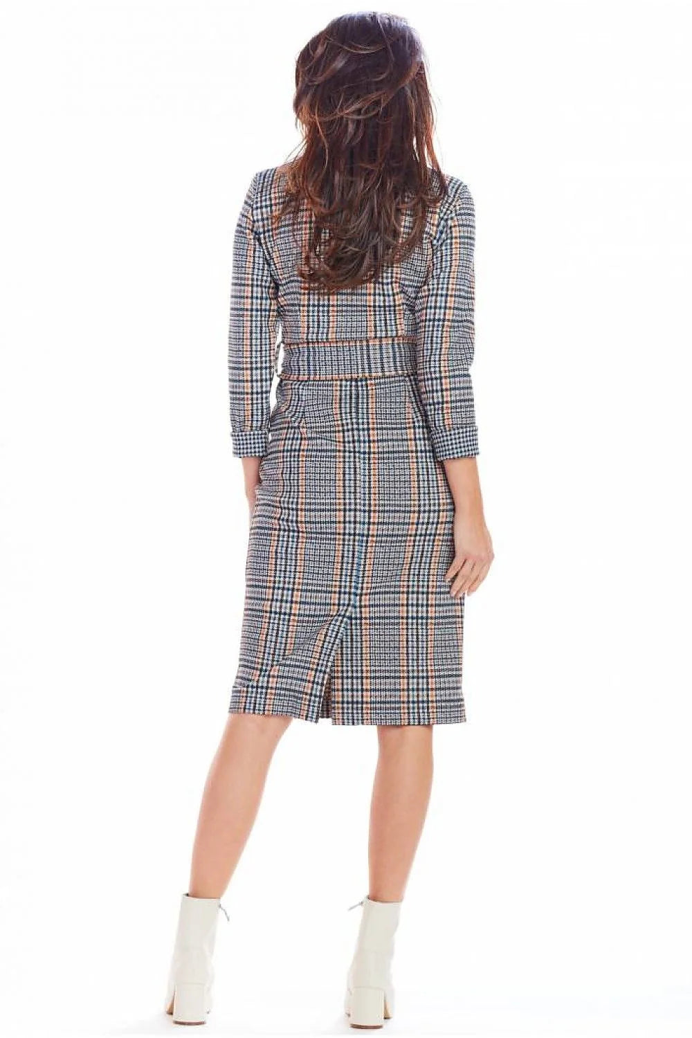 Robe de chambre coton doux casual élégante à carreaux ceinture nouée confort maison loungewear