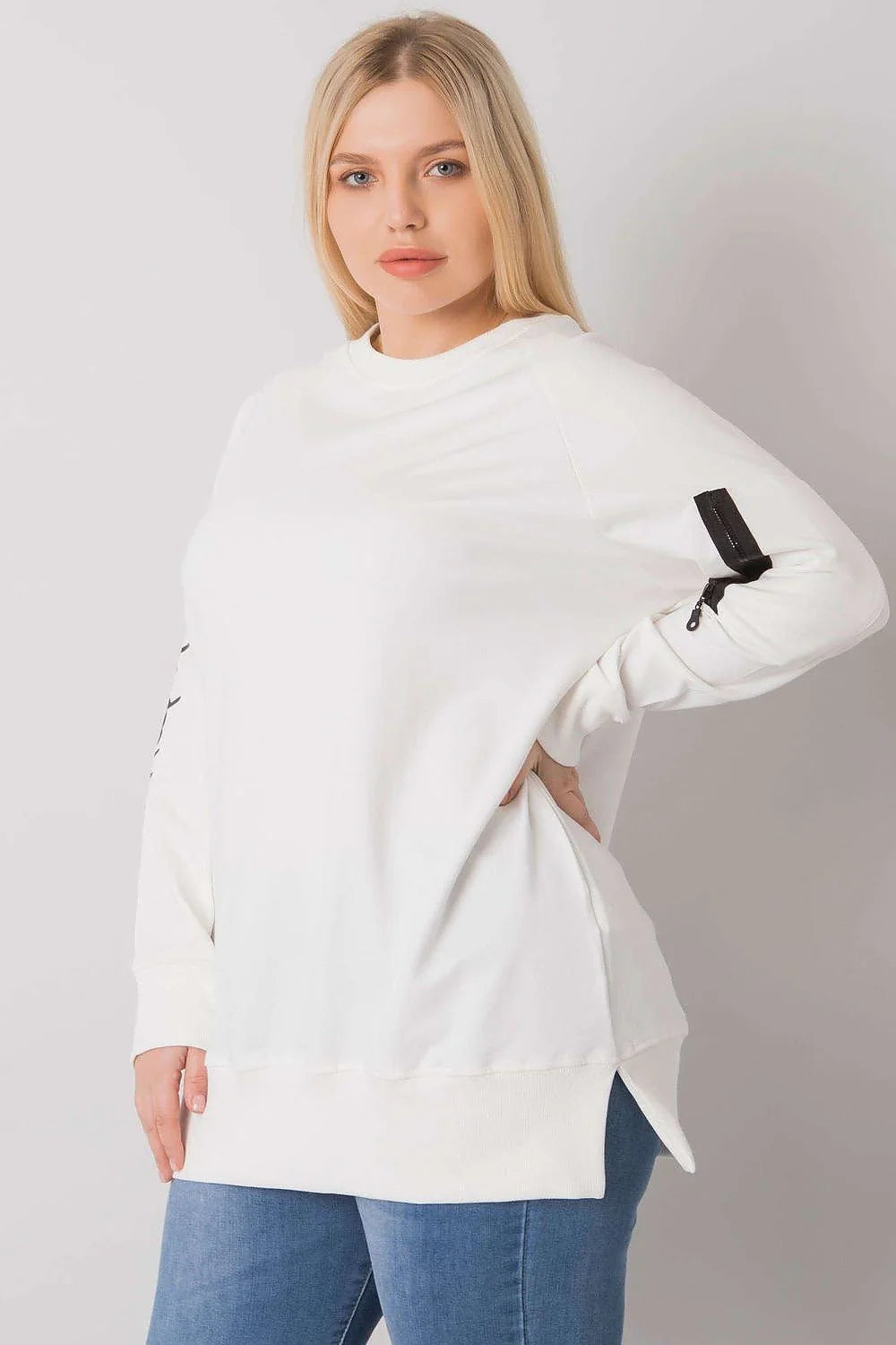 Sweatshirt ample en coton bordeaux décontracté streetwear avec poche zippée et inscription originale femme